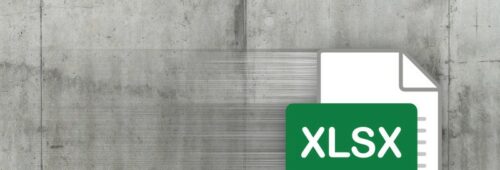 logo dokumentu xlsx na betonowym tle