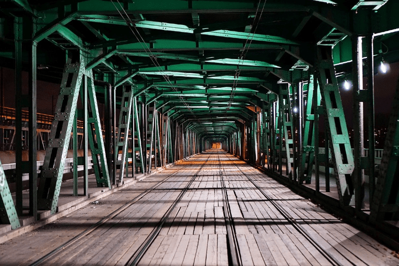 Metoda Rittera, kratowa konstrukcja stalowa mostu, most gdański w warszawie, most tramwajowy