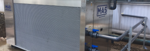 przykład przemysłowej pompy ciepła przy zakładzie przetwórstwa tworzyw sztucznych (realizacja: M.A.S.)