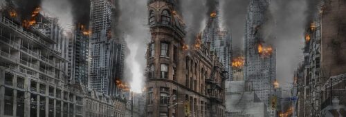 apocalypse, war, disaster, destruction, armageddon, apocalyptic, city, buildings, burning, smoke, doomsday, ruins, dust, flatiron building, fire, abandoned, abandoned city, war, war, war, war, war, city, city, fire, fire